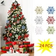 thumbnail image 1 of PULLIMORE 12 PCS Glitter Christmas Hanging Snowflake Ornaments Xmas Tree Party Home Decor (Blue), 1 of 9