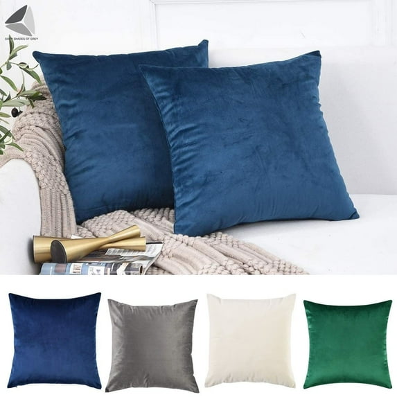 PULLIMORE 18" x 18" Velvet Soft Throw Pillow Cover Decorative, Square Hypoallergenic Premium Cushion Case, Invisible Zipper Closure Pillowcases for Sofa, Bedroom, Car (Green)
