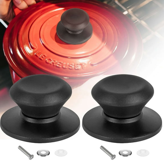 PULLIMORE 2 Pack Universal Pot Lid Replacement Knob, Heat Resistant Pan Lid Holding Handles, Great for Slow Cookers, Skillet and Kitchen Cookware Covers(1.8in)
