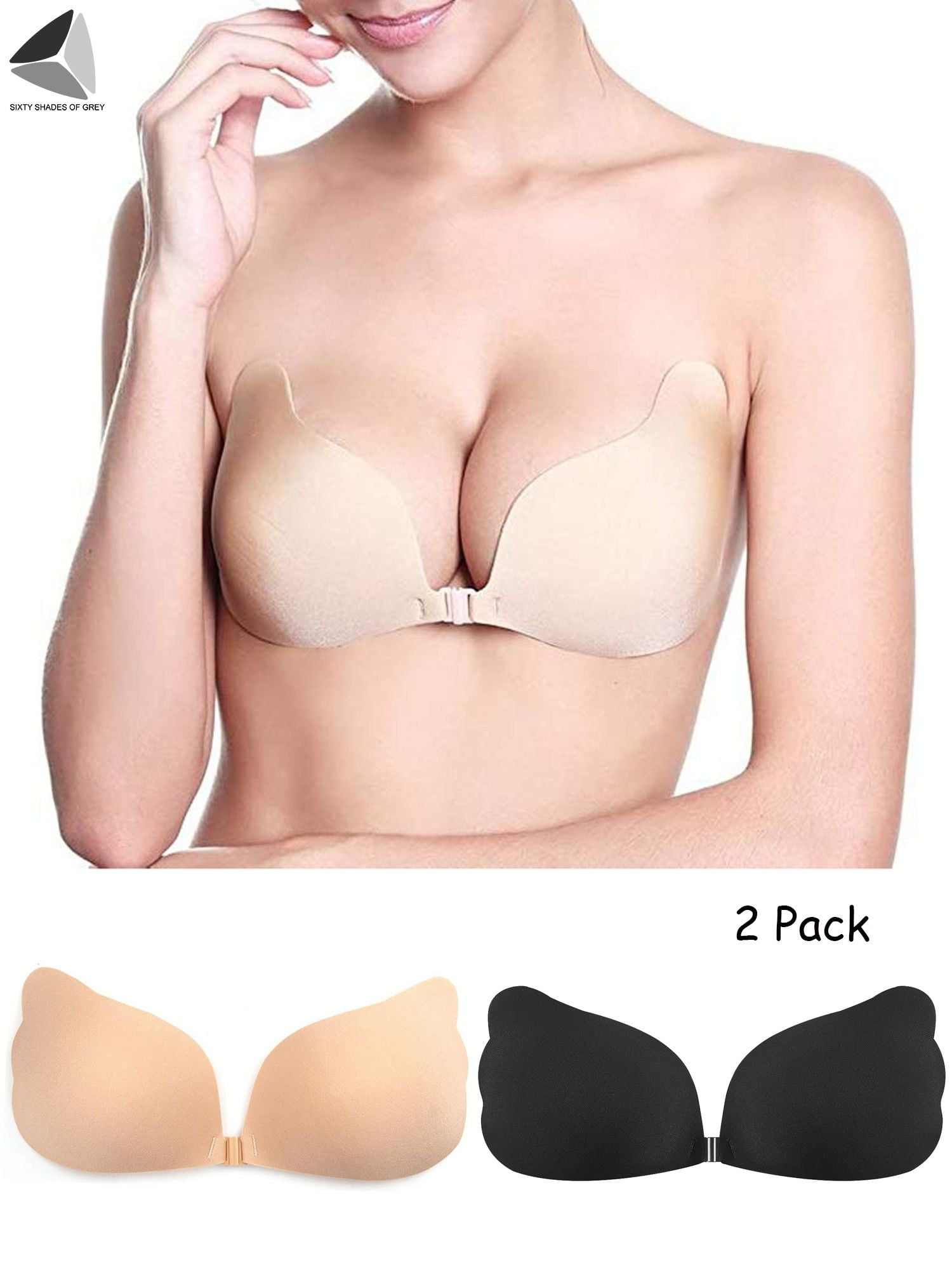 The Natural Women's Invisible Adhesive Bra Bra, Black, B : :  Clothing, Shoes & Accessories