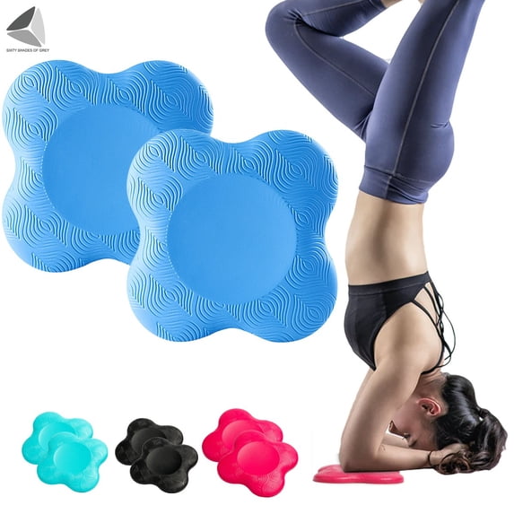PULLIMORE 2 Pack Yoga Knee Pad Cushion, Thick Soft Anti Slip Pilates Excercise Kneeling Support Pad, Sports Balance Cushion for Protecting Knee, Ankle, Elbow, Hand (Blue)