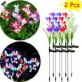thumbnail image 1 of PULLIMORE 2 Packs Solar Lily Flowers Lights Waterproof LED Garden Night Lamp for Patio Lawn Yard Decoration (Red), 1 of 8