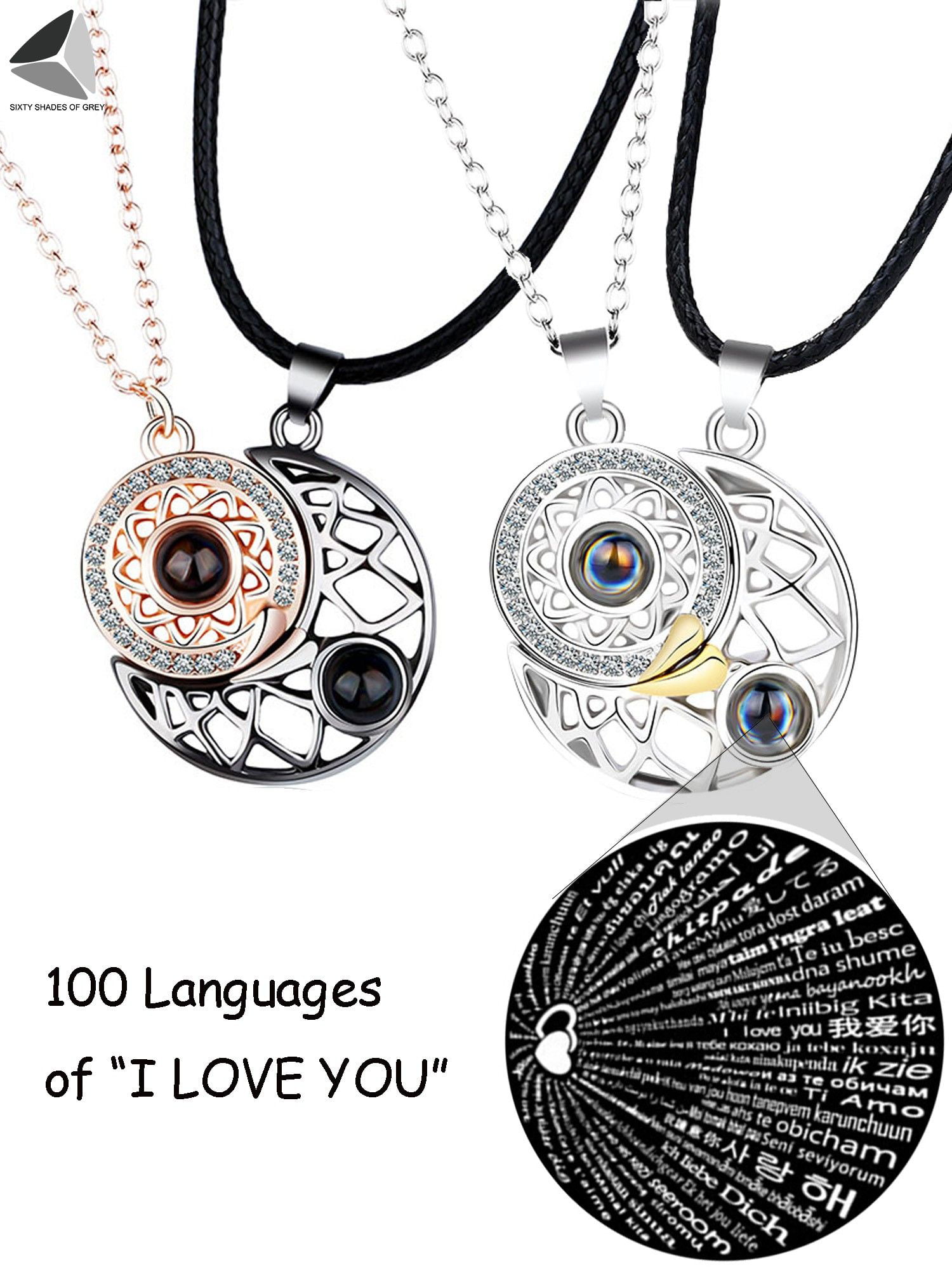 925 Sterling Silver I Love You Necklace 100 Languages Necklaces for Women  Anniversary Birthday Gifts for Women Girlfriend Her Wife - Walmart.com