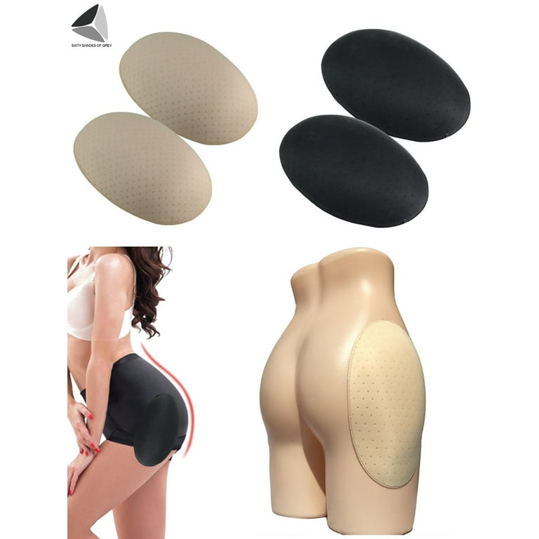 PULLIMORE 2 Pairs Women Enhancing Underwear Pad Stickers Hip Up Padded Butt  Lifter Bum Shapewear (L, Black + Skin)