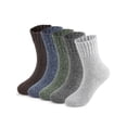 thumbnail image 1 of PULLIMORE 2 Pairs Wool Socks for Men, Thick Warm Winter Wool Hiking Socks, Breathable Solid Crew Mens Socks (Navy Blue), 1 of 9