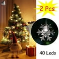 thumbnail image 1 of PULLIMORE 2 Pcs Christmas Snowflake String Lights 40 LEDs 6M Fairy Lights for Xmas Party Wedding Garden Home Decor (White), 1 of 9