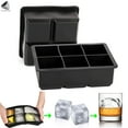 thumbnail image 1 of PULLIMORE 2 Pcs Ice Cube Trays Large Silicone Square Ice Cube Molds for Whiskey Cocktail Coffee Juice (6 Grids), 1 of 9