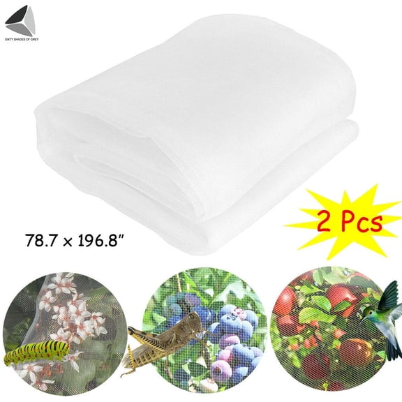 PULLIMORE 2 Pcs Mosquito Garden Bug Insect Netting Insect Barrier Bird Net Protecting Mesh Cover for Plant Crops Flowers (6.56 x 16.40 ft)