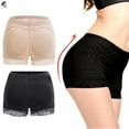 thumbnail image 1 of PULLIMORE 2 Pcs Womens Seamless Lace Butt Lifter Padded Panties Hip Enhancer Shaper with Removable Pads Boyshorts Underwear (XL, Black + White), 1 of 10