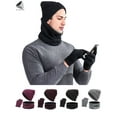 thumbnail image 1 of PULLIMORE 3 Pack Winter Knitted Beanie Hat Scarf Gloves Set for Men Women Beanie Hat Circle Scarf Touchscreen Gloves Set (Black), 1 of 8