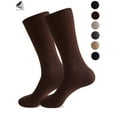 thumbnail image 1 of PULLIMORE 3 Pairs Mens Cushion Crew Socks Athletic Performance Cotton Sock for Sport Everyday (Coffee, US 7-9), 1 of 7