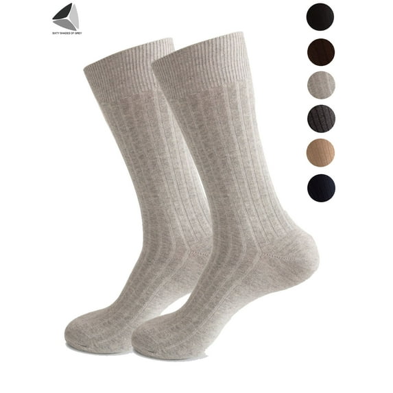 PULLIMORE 3 Pairs Mens Cushion Crew Socks Athletic Performance Cotton Sock for Sport Everyday (Light Gray, US 9-11)