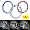 thumbnail image 1 of PULLIMORE 3 Pcs Bling Car Decor Crystal Rhinestone Car Engine Start Stop Decoration Ring, Bling Car Interior Accessories for Women, Push to Start Button Sticker(3 Colors), 1 of 8