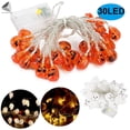thumbnail image 1 of PULLIMORE 30 LEDs Halloween String Lights Waterproof Pumpkin Skull LED Lights, 14.8 ft, 1 of 9