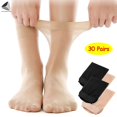 thumbnail image 1 of PULLIMORE 30 Pairs Women Ankle Silk Socks Ultra Thin Summer Short Ankle Sheer Stockings Nylon Sock (Black + Skin), 1 of 8