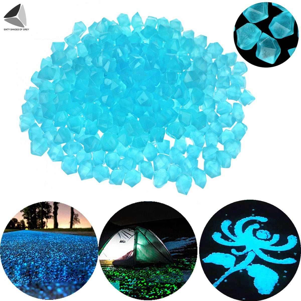 PULLIMORE 300 Pcs Fish Tank Luminous Rocks Glow in the Dark Luminous ...