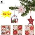 thumbnail image 1 of PULLIMORE 36 Pcs Wood Christmas Hanging Decorations Snowflake Snowman Bells Pendant Ornaments for Xmas Tree Garland Party Home Decor, 1 of 8