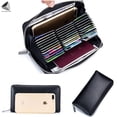 thumbnail image 1 of PULLIMORE 36 Slots Credit Cards Wallet Leather RFID Zipper Purse Long Handbag, 1 of 7