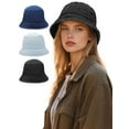 thumbnail image 1 of PULLIMORE 3PCS Denim Bucket Hat - Classic Unisex Sun Hat for All Seasons (3 Colors), 1 of 6