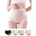 thumbnail image 1 of PULLIMORE 4 PCS Women's High Rise Maternity Underwear - Soft, Breathable & Comfortable with Cotton Gusset - Include in Skin, Pink, Blue, Black, Size L/XL, 1 of 8