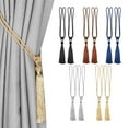 thumbnail image 1 of PULLIMORE 4 Pack Curtain Tiebacks Hand-Woven Decorative Curtain Holdbacks Rope with Tassel (Navy), 1 of 10