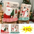thumbnail image 1 of PULLIMORE 4 Pcs Christmas Chair Back Covers Santa Claus Snowman Dining Seat Slipcovers Festive Home Decor, 1 of 7