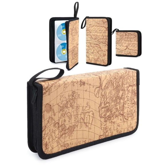 PULLIMORE 40 Capacity CD Case,Portable DVD Dis Storage Organizer Wallet Bag Box for Home Car Travel