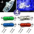 thumbnail image 1 of PULLIMORE 4Packs 3.8'' Waterproof Marine Boat LED Lights, Cabin Deck Walkway Stair Light, Navigation Lights, Stern Lights for Boat, Bow and Kayak DC 12V-24V (Blue), 1 of 8