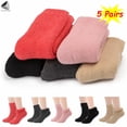 thumbnail image 1 of PULLIMORE 5 Pairs Womens Winter Wool Socks Vintage Boot Crew Socks Warm Thick Knit Socks (5 Colors), 1 of 9