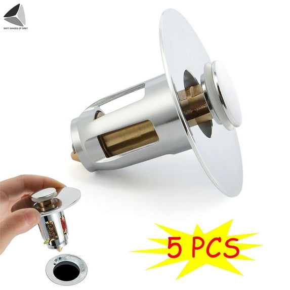 PULLIMORE 5 Pcs Stainless Steel Sink Plug Drain Filter Universal Core Bounce Pop Up Sink Stoppers for 1.02 - 1.96 in Drain Holes