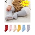 thumbnail image 1 of PULLIMORE 6 Pairs Baby Girls Socks Fleece Lined Anti Slip Crew Sock for Newborn Baby Infant Toddler Kids (0-12 Months, 6 Colors), 1 of 6