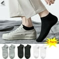 thumbnail image 1 of PULLIMORE 6 Pairs Mens Womens Ankle Athletic Socks Casual Solid Low Cut Sock (Black), 1 of 9