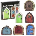 thumbnail image 1 of PULLIMORE 6-Piece Mini Fairy Door Set - Colorful Wooden Decorative Doors for Garden & Home (Type A), 1 of 9