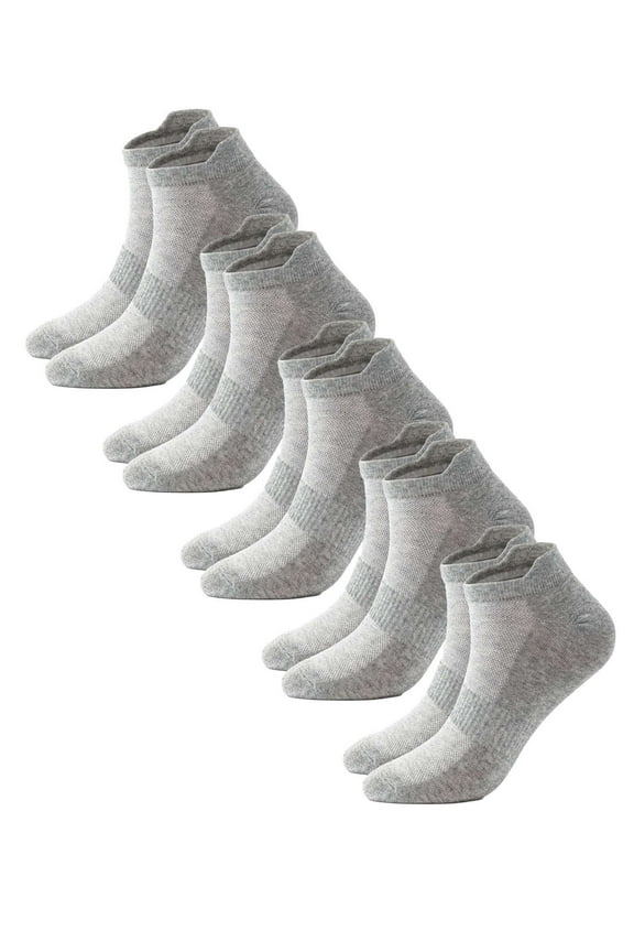 Ankle Low-Cut Socks for Women Men, Cotton Thin Breathable Athletic Sock 5 Pairs (Gray,S)