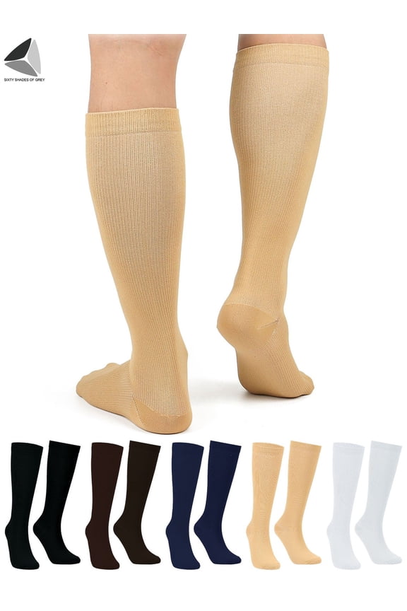 Athletic Compression Socks (Men's & Women's) 10-20mmHg Closed Toe Knee High Socks
