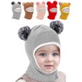 thumbnail image 1 of PULLIMORE Baby Winter Hat, Fleece Lined Girls Boys Infant Winter Hat, Kids Toddler Scarf Earflap Hood Skull Caps (Gray), 1 of 8
