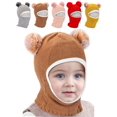 thumbnail image 1 of PULLIMORE Baby Winter Hat, Fleece Lined Girls Boys Infant Winter Hat, Kids Toddler Scarf Earflap Hood Skull Caps (Khaki), 1 of 8