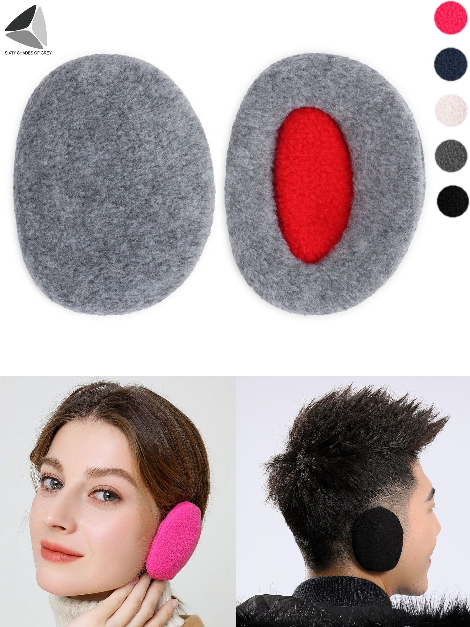PULLIMORE Bandless Ear Muffs Fleece Ear Warmers Winter PULLIMORE Bandless Ear Muffs Fleece Ear Warmers Winter