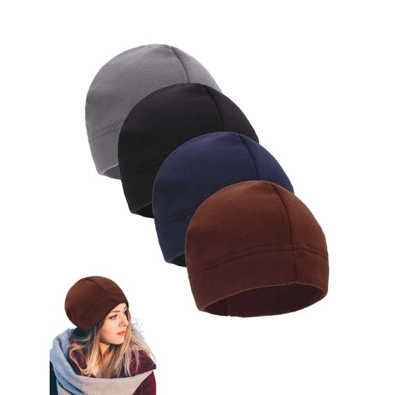 PULLIMORE Beanie Fleece Watch Cap, Thick Windproof Outdoor Winter Skull Hat for Men Women (Gray)