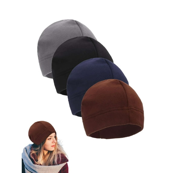 PULLIMORE Beanie Fleece Watch Cap, Thick Windproof Outdoor Winter Skull Hat for Men Women (Navy)