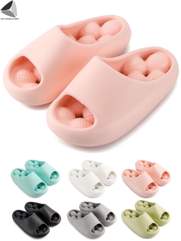 Bubble Massage Slides Slippers for Women Men, Non-Slip Quick Drying Stress Relief Bathroom Shower Slippers