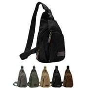 SIXTY SHADES OF GREY PULLIMORE Canvas Sling Bag Chest Pack Casual Lightweight Crossbody Backpack for Travel Hiking Cycling (Black)