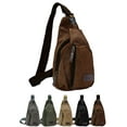 thumbnail image 1 of PULLIMORE Canvas Sling Bag Chest Pack Casual Lightweight Crossbody Backpack for Travel Hiking Cycling (Brown), 1 of 9