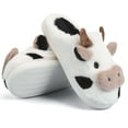 thumbnail image 1 of PULLIMORE Cartoon Cow Slippers, Winter Indoor Outdoor Slippers, Fuzzy Plush Cotton Slipper for Women Men, 1 of 11