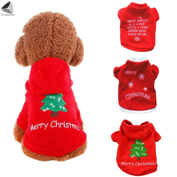 PULLIMORE Christmas Dog Clothes Super Soft & Warm Pet Vest Sweater Shirts for Small Dogs Cats Puppy (S, Xmas Tree)