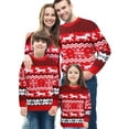 thumbnail image 1 of PULLIMORE Christmas Family Matching Sweaters O-neck Reindeer Knitted Long Sleeve Snowflake Sweater Pullover for Men, 1 of 7