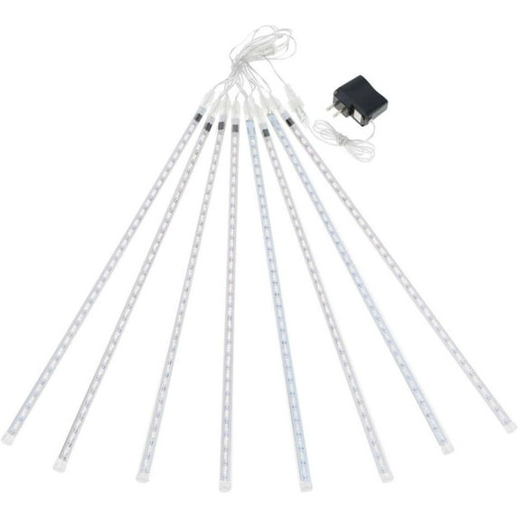 PULLIMORE Christmas Meteor Shower Lights, 8-Tube Connectable LED String for Tree & Outdoor Decor
