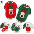thumbnail image 1 of PULLIMORE Christmas Reindeer Dog Sweaters Soft Fleece Pet Pullover Clothes for Small Medium Dogs (M, Green), 1 of 1