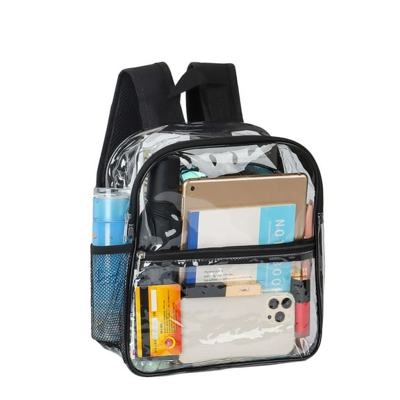 PULLIMORE Clear Backpack Unisex Heavy Duty Waterproof Transparent PVC Backpacks for Stadium Concerts Travel College