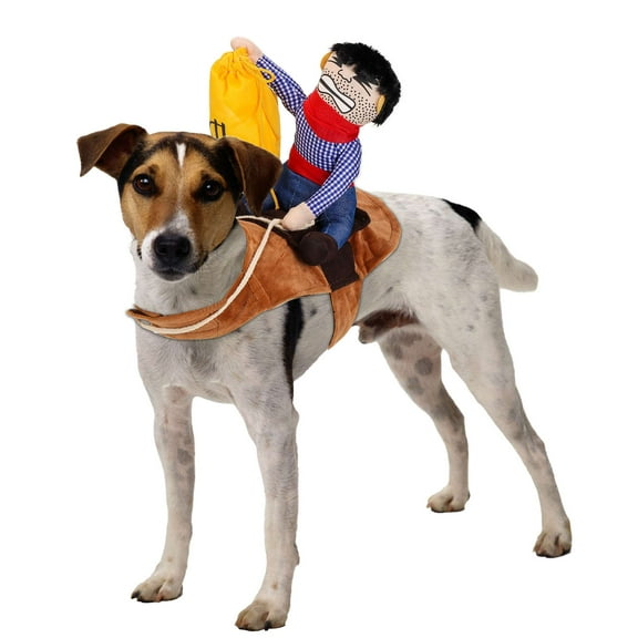 PULLIMORE Cowboy Rider Dog Costume for Dogs Clothes Knight Style with Doll and Money Bag for Halloween Day Pet Costume S-XL